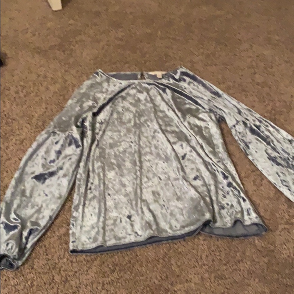 Light blue velvet top